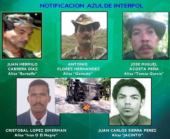 Luego de unas investigaciones, se expidieron órdenes de captura contra los guerrilleros, presuntos responsables de la incineración de tres vehículos en una incursión armada registrada el 7 de diciembre del año 2011.