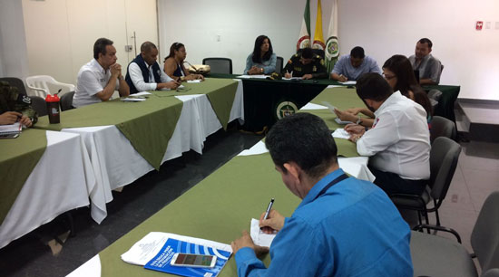 La reunión se llevó a cabo en las instalaciones del comando de la Policía del Cesar en Valledupar.