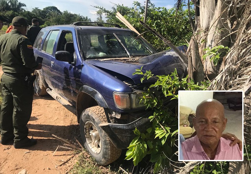 El cuerpo sin vida del ganadero fue hallado al interior de su camioneta, la cual terminó chocando de frente contra un árbol luego de que él fuera ultimado a bala.
