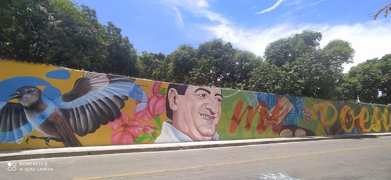 El mural ‘Nació mi poesía’ está ubicado en el barrio Novalito de Valledupar.   

FOTO/JOAQUÍN RAMÍREZ.
