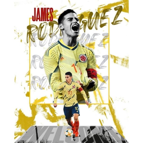 Póster de James Rodríguez Real Madrid, jugador de fútbol, decoración de  Rodríguez, jugador de Colombia, jugador real, arte en lienzo, carteles para