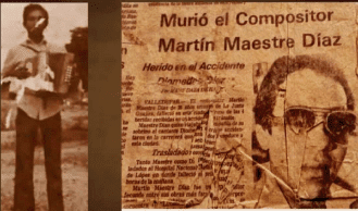 ASÍ REPORTÓ LA PRENSA, en 1979, la muerte del acordeonero y compositor Martín Maestre, tío de Diomedes Díaz, en un accidente vía La Guajira -Valledupar.
