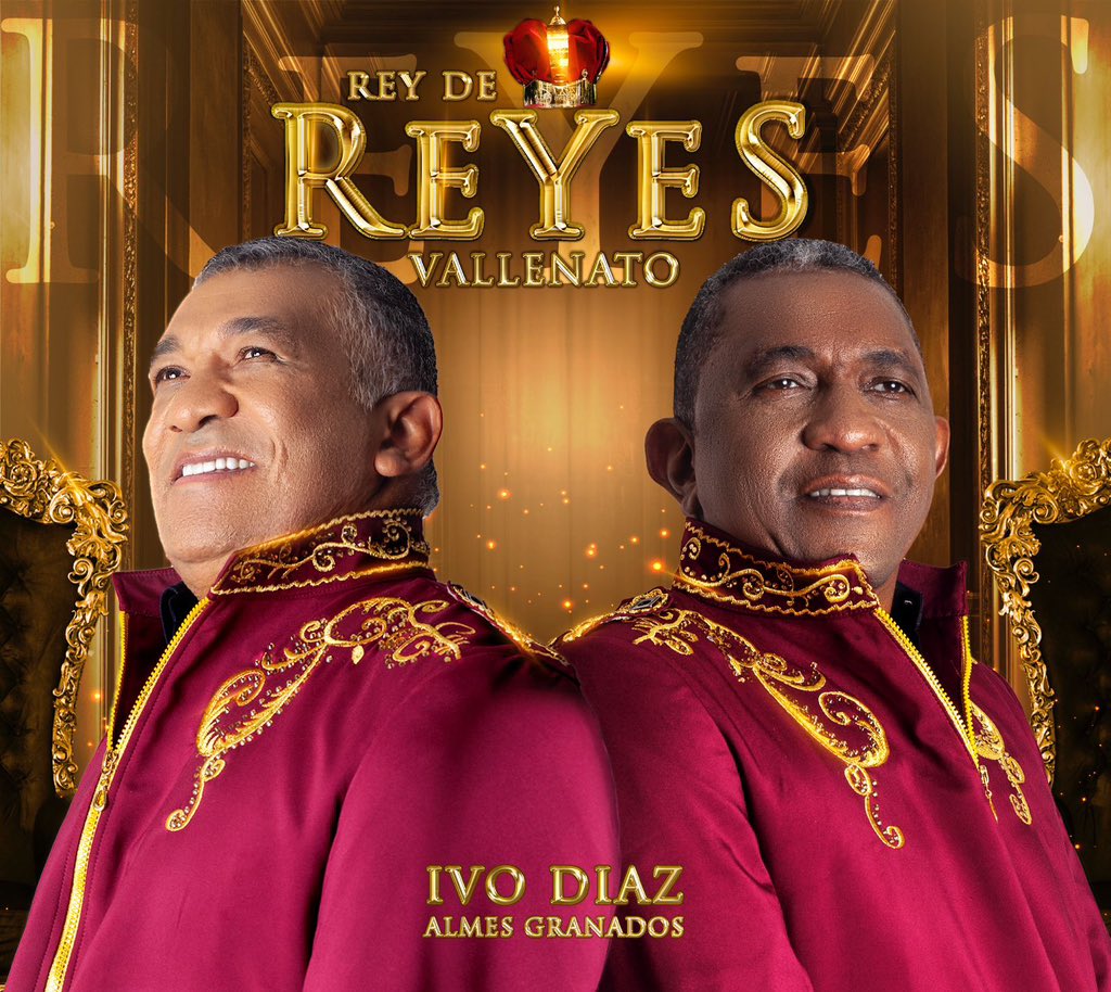 Esta es la carátula de ‘Rey de reyes vallenato’, el nuevo álbum de Ivo Díaz y Almes Granados. /FOTO: CORTESÍA.