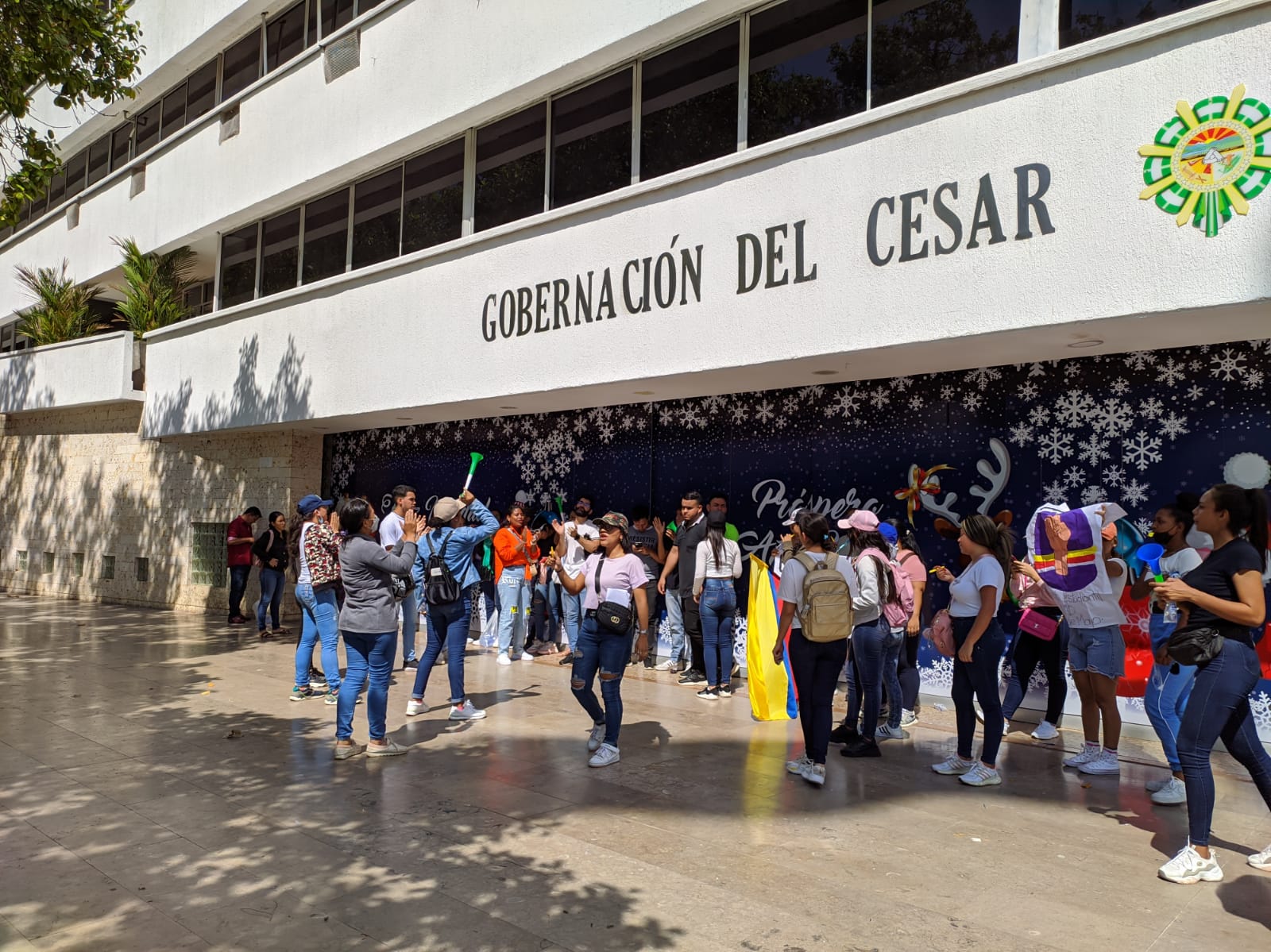 Los estudiantes también cuestionan la deuda de la administración departamental de vigencias anteriores.                    / FOTO: JOAQUÍN RAMÍREZ. 