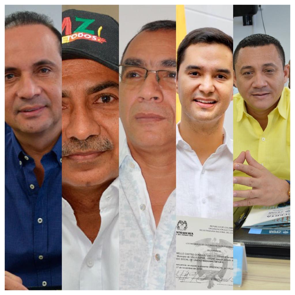 Alcaldes Raúl Machado, Martín Mieles, Omar Benjumea, Mello Castro y Andry Aragón. 