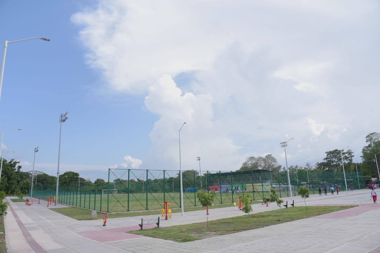 Hacen entrega de estadio deportivo Andrés Pereira en el municipio de El Copey. /Foto: CORTESIA
