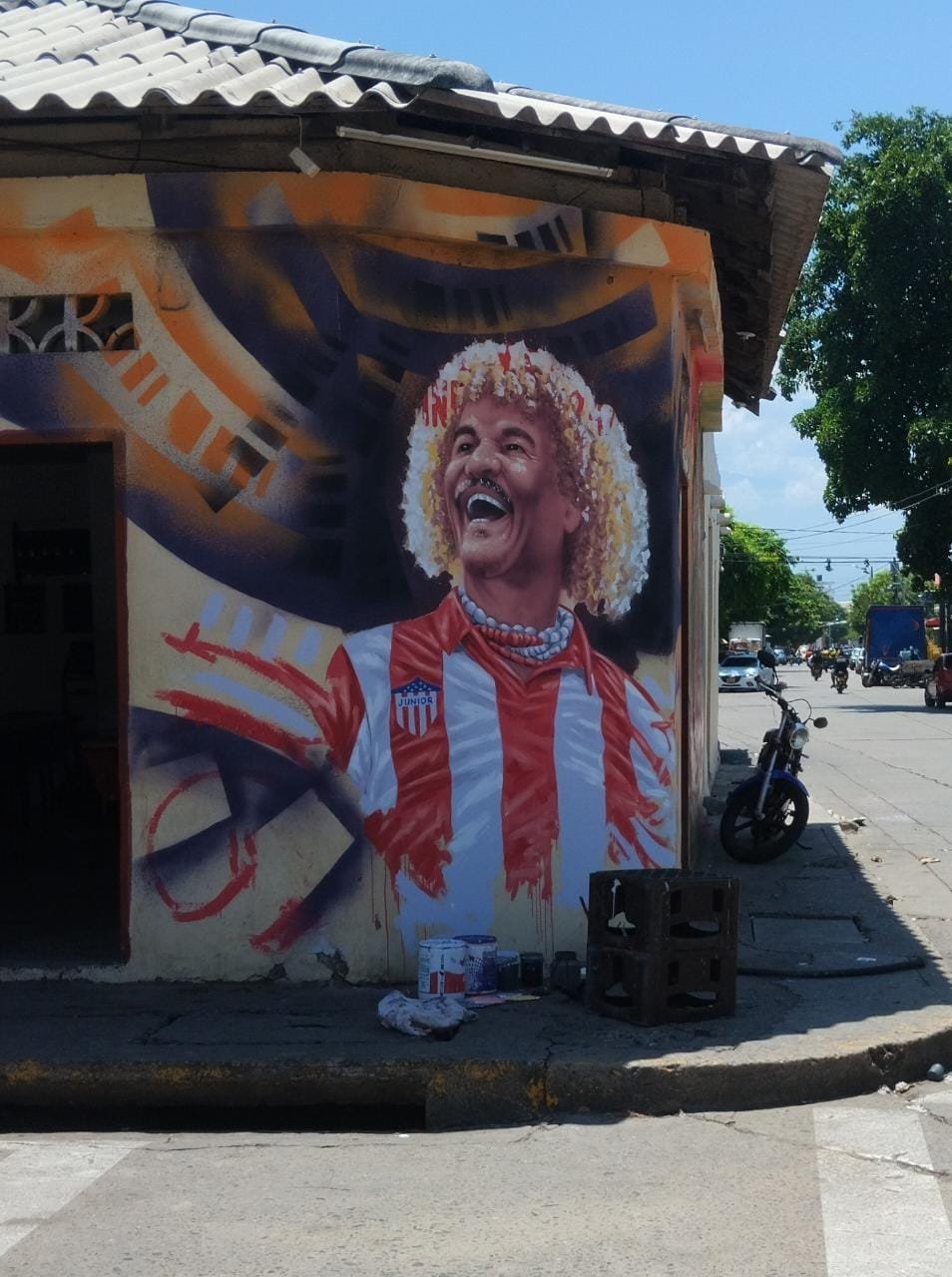 Este es el mural ubicado en una esquina de Valledupar y que llama la atención de los hinchas junioristas. 